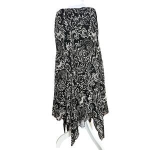 Silk paisley handkerchief hem midi skirt Y2K boho